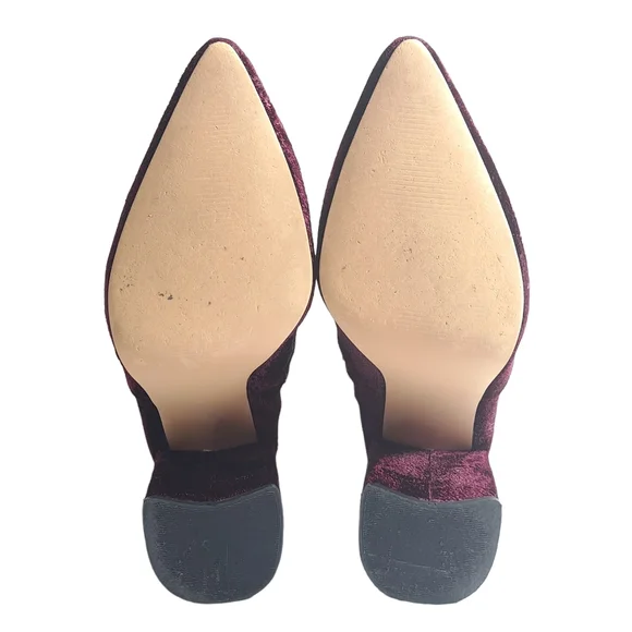 Steve Madden Women's Jaque Burgundy Velvet Ankle Boots 9M - Picture 13 of 15